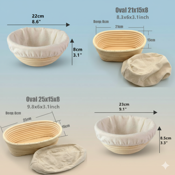Durable Oval Rattan Bread Baskets