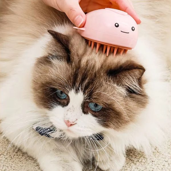Cute Whale Shaped Pet Bath Comb – USB Steam Spray Grooming Brush for Dogs & Cats