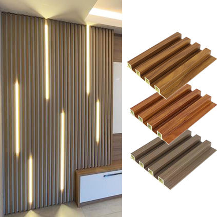 WPC Fluted Wall Panels with LED