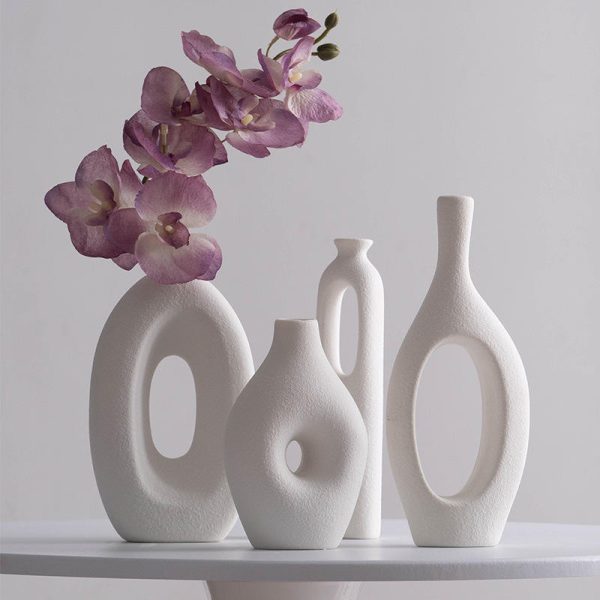 Farmhouse Style Hollow Ceramic Vase