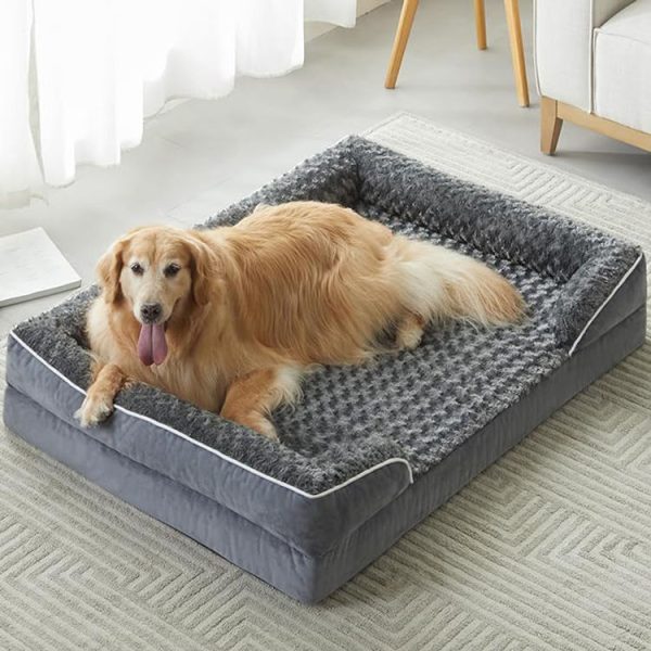 Luxury Orthopedic Plush Dog Bed – Large Removable & Washable Deluxe Pet Bed with Accessories