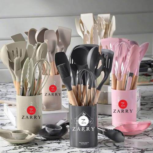 12 Pieces Kitchen Set with Wooden Handle